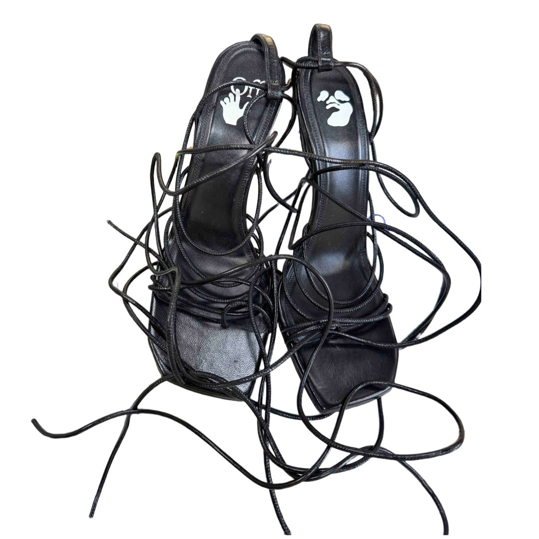 Off White Strappy Heels