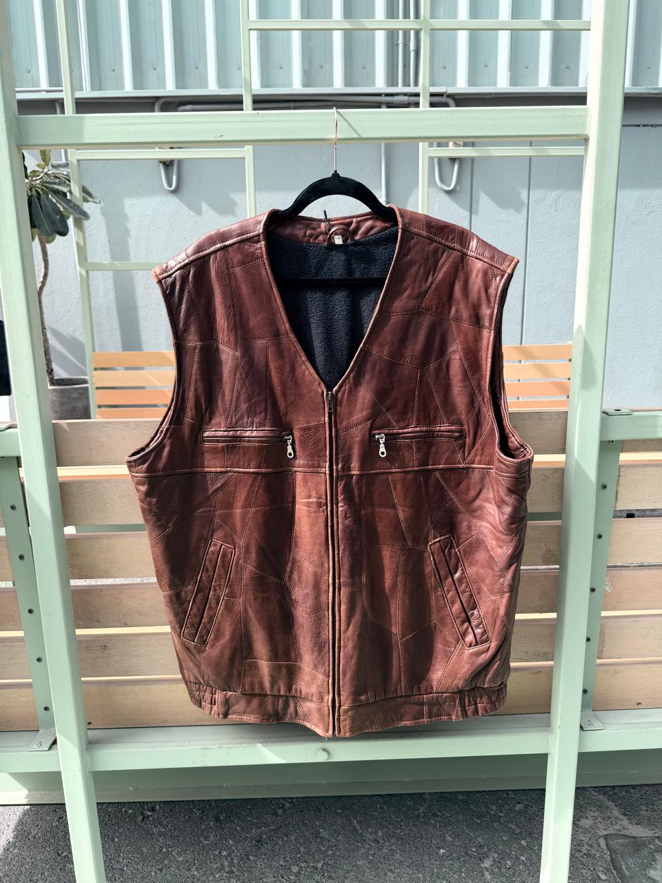 Patched Leather Vest