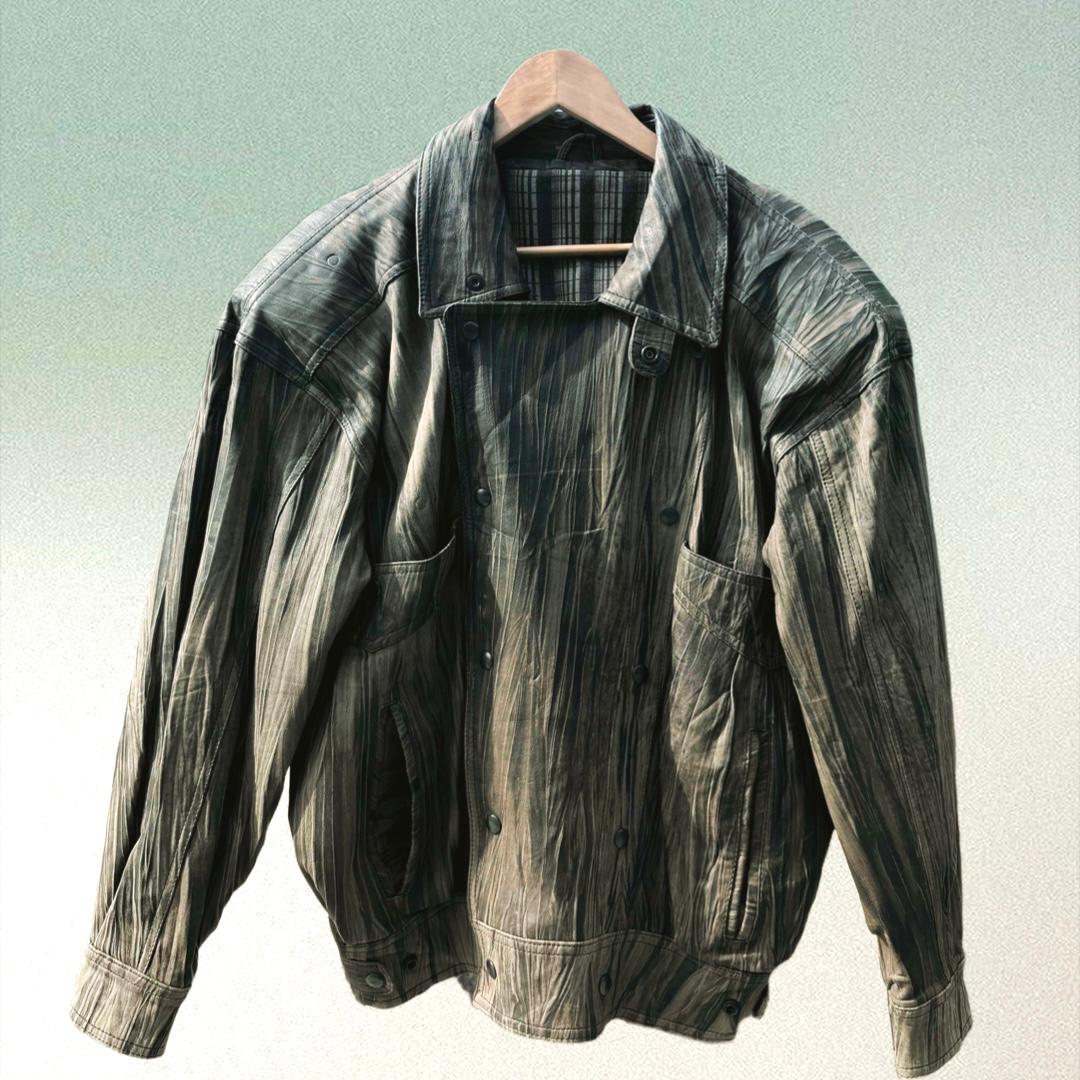 Vintage Grey Leather Jacket