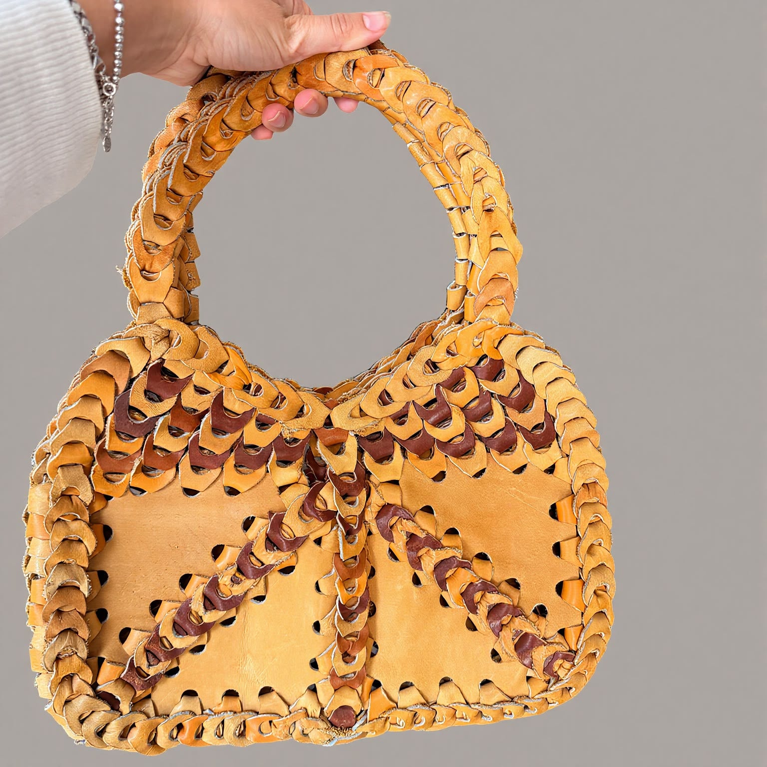 Vintage Leather Stichwork Bag
